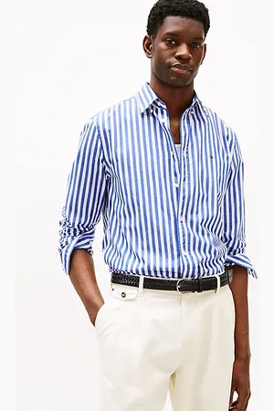 Tommy Hilfiger TH Flex gestreiftes Regular Fit Hemd