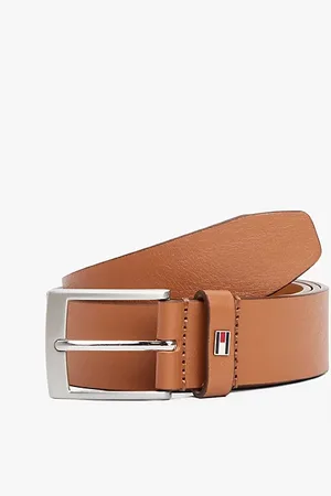 Tommy Hilfiger Ledergürtel mit Flag aus Emaille