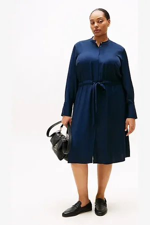 Tommy Hilfiger Curve Midi-Hemdkleid ohne Kragen