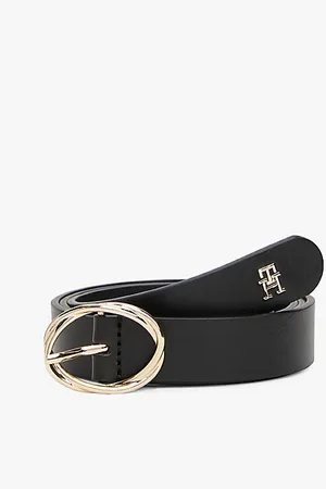 Tommy Hilfiger Leder-Gürtel mit ovaler Gürtelschnalle