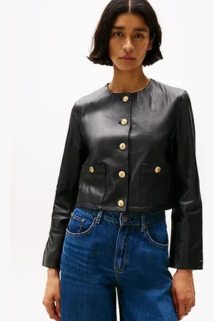 Tommy Hilfiger Cropped Fit Lederjacke