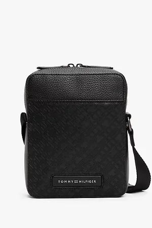 Tommy Hilfiger Genarbte Reporter-Bag mit TH-Monogramm