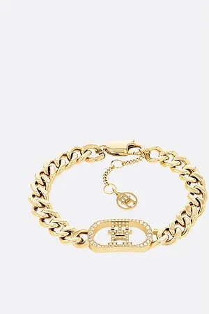 Tommy Hilfiger TH Monogram vergoldetes Armband mit Kristall