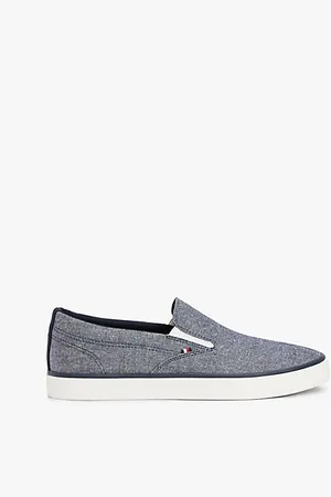 Tommy Hilfiger Chambray-Slipper-Sneaker aus Leinen-Canvas