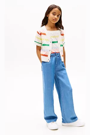 Tommy Hilfiger Chambray-Hose mit weitem Bein