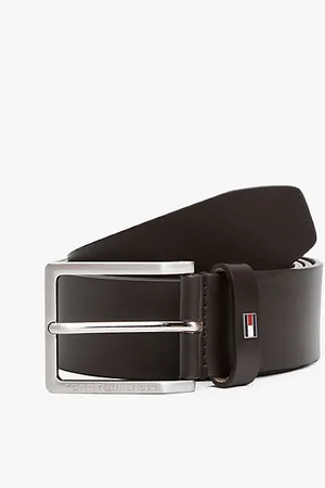 Tommy Hilfiger Ledergürtel mit Flag aus Emaille
