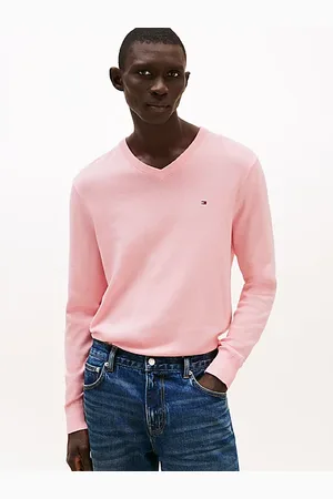Tommy Hilfiger Pullover mit V-Ausschnitt und Flag-Stickerei