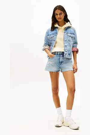 Tommy Hilfiger Slim Fit Jeans-Shorts mit Patchwork