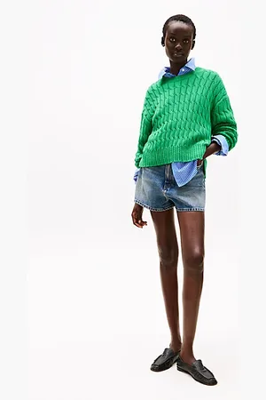 Tommy Hilfiger Ausgestellte Jeans-Shorts mit hohem Bund