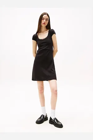 Tommy Hilfiger Mini-A-Linien-Kleid mit Pointelle-Muster