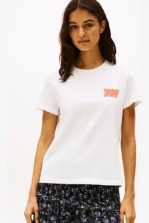Tommy Hilfiger Rundhals-T-Shirt mit Bubble-Logo