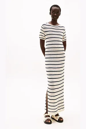 Tommy Hilfiger Maxikleid im Pointelle-Crochet-Design