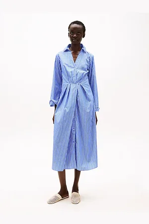 Tommy Hilfiger Midi-Hemdkleid mit Falten