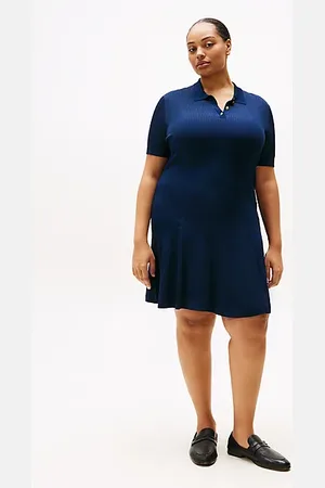 Tommy Hilfiger Curve geripptes Mini-Polokleid