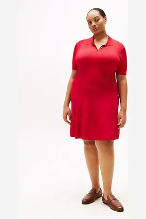 Tommy Hilfiger Curve geripptes Mini-Polokleid
