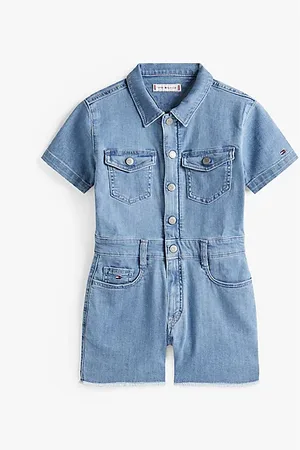 Tommy Hilfiger Adaptive Jeans-Playsuit mit Flag-Stickerei