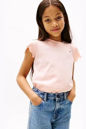 Tommy Hilfiger Slim Fit T-Shirt mit Rüschen-Ärmeln