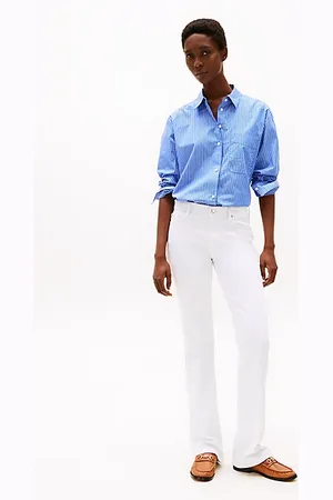 Tommy Hilfiger Weiße Bootcut Jeans mit mittelhohem Bund
