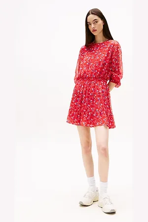 Tommy Hilfiger Mini-Chiffonkleid mit Blumen-Print