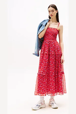 Tommy Hilfiger Maxi-Kleid aus Chiffon mit Blumenprint