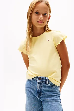 Tommy Hilfiger Slim Fit T-Shirt mit Rüschen-Ärmeln