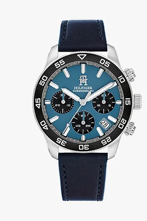 Tommy Hilfiger Chronograf mit blauem Lederarmband
