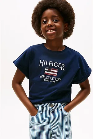 Tommy Hilfiger Relaxed Fit T-Shirt mit Flag aus Pailletten