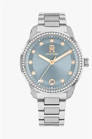 Tommy Hilfiger Uhr mit blauem Zifferblatt und TH-Monogramm