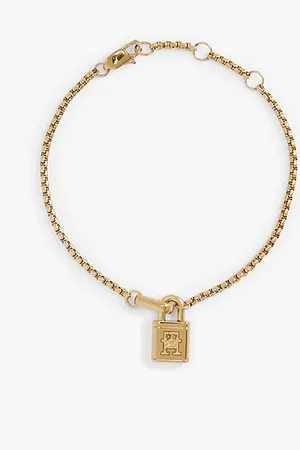 Tommy Hilfiger Vergoldetes Armband mit TH-Monogramm und Schloss