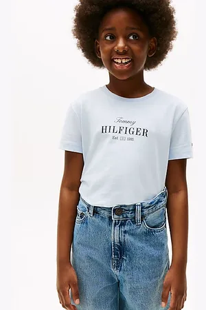 Tommy Hilfiger Rundhals-T-Shirt mit Glitzer-Logo