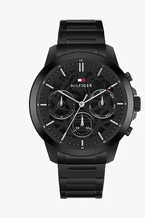 Tommy Hilfiger Armbanduhr mit schwarzem Skelett-Zifferblatt