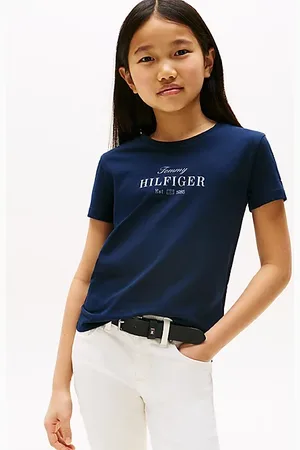 Tommy Hilfiger Rundhals-T-Shirt mit Glitzer-Logo