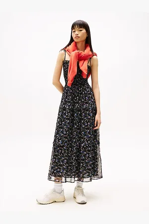 Tommy Hilfiger Maxi-Kleid aus Chiffon mit Blumenprint