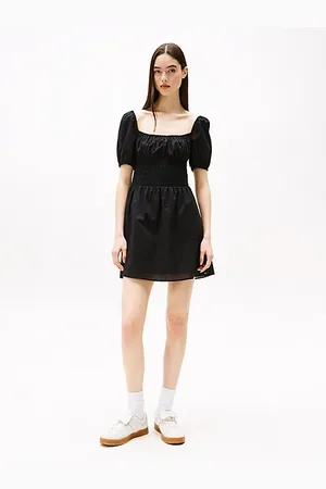 Tommy Hilfiger Voile-Minikleid mit quadratischem Ausschnitt