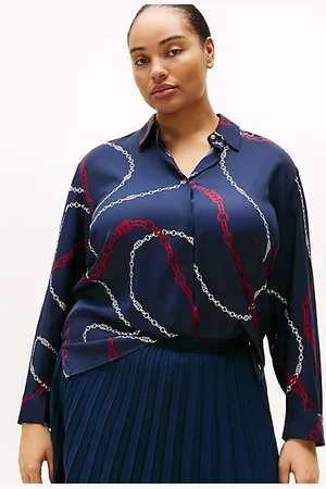 Tommy Hilfiger Curve Relaxed Fit Bluse mit Knöpfen