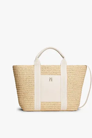Tommy Hilfiger Häkel-Tote-Bag mit Gurtband-Griffen