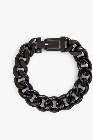 Tommy Hilfiger Schwarzes Panzerarmband aus Edelstahl