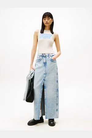 Tommy Hilfiger Claire Straight Fit Maxi-Rock aus Denim