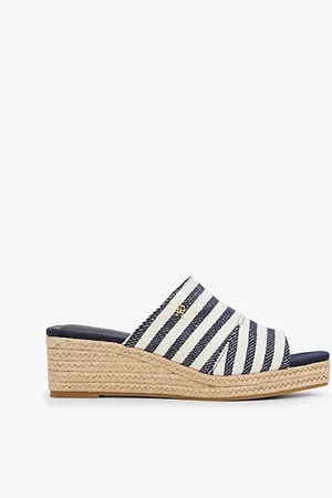 Tommy Hilfiger Gestreifter Espadrille-Keilabsatz-Mule