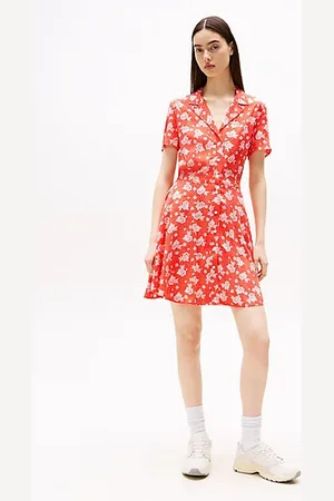 Tommy Hilfiger Slim Fit Minikleid mit Blumen-Print