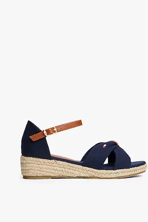 Tommy Hilfiger Sandale mit Bast-Detail am Keilabsatz