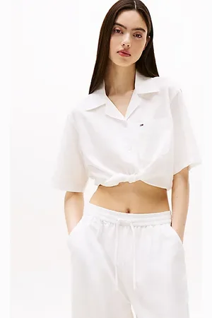 Tommy Hilfiger Relaxed Cropped Fit Kurzarm-Bluse