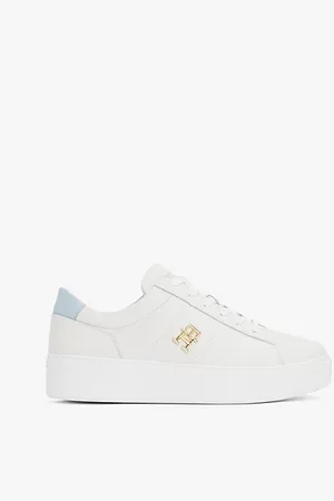 Tommy Hilfiger Court-Sneaker aus Leder mit Plateausohle