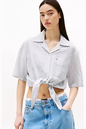 Tommy Hilfiger Relaxed Cropped Fit Kurzarm-Bluse