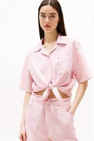 Tommy Hilfiger Relaxed Cropped Fit Kurzarm-Bluse