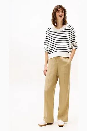 Tommy Hilfiger Tailored Straight Leg Fit Hose aus Leinenmix