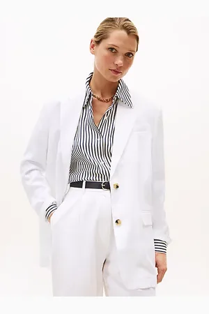 Tommy Hilfiger Einreihiger Relaxed Fit Blazer aus Leinenmix