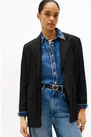 Tommy Hilfiger Einreihiger Relaxed Fit Blazer aus Leinenmix