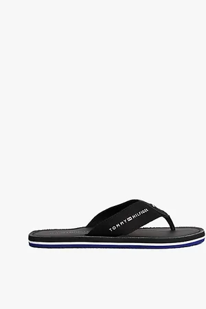 Tommy Hilfiger Zehentrenner mit Logo und Canvas-Ristriemen