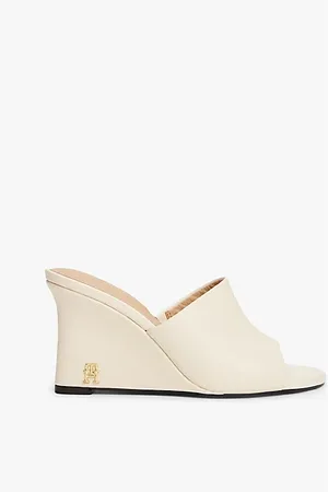 Tommy Hilfiger Pantolette aus Leder mit TH-Monogramm-Emblem
